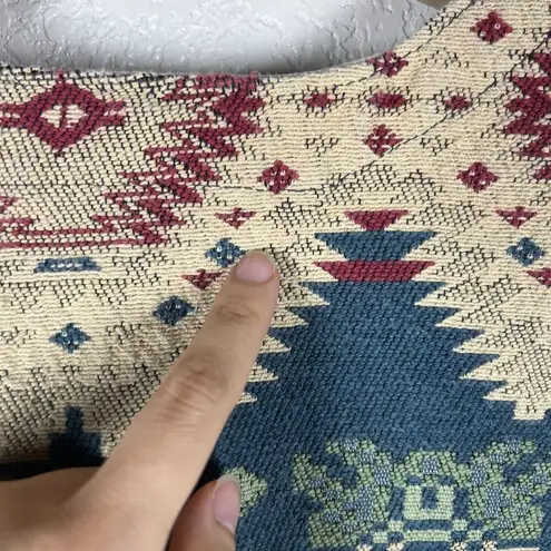 Vintage Willowbend Tapestry Vest Women’s Large Western Rodeo Cowgirl Boho Indie Green