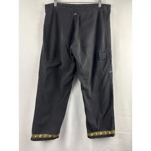 prAna Womens Black Cargo Pants With Decorative Hem Size S