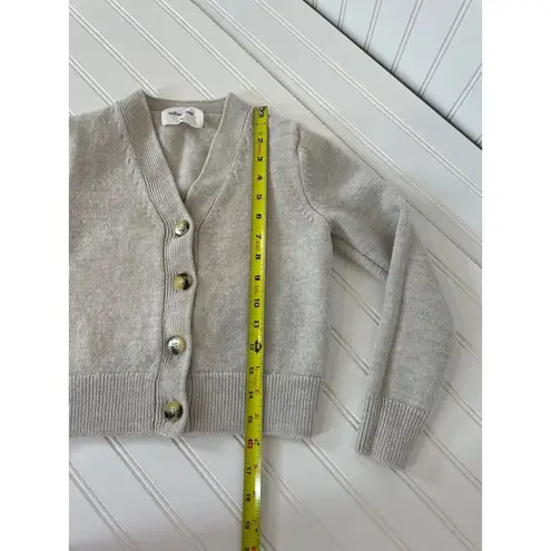 Wilfred  Free Womens Gray Merino Wool Cropped Cardigan V-Neck Topper Size 2XS