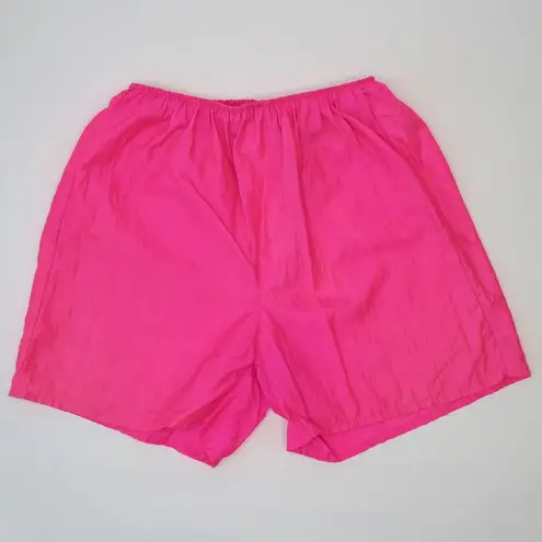Vintage 80s Hot Pink Windbreaker Nylon Soccer Shorts Size M