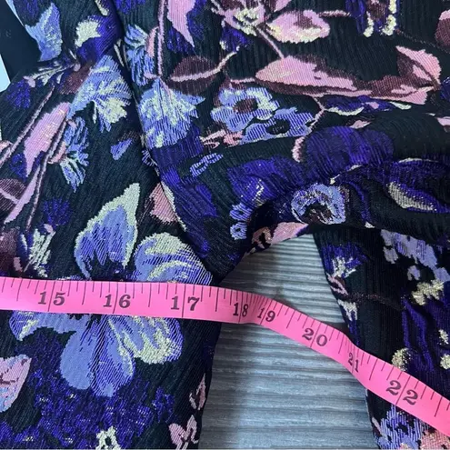 NWT ROHE Fiona Puff sleeve brocade blouse sweetheart neck sz 38 Black