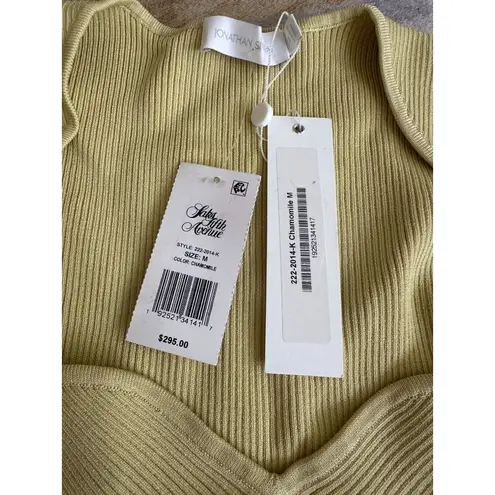 JONATHAN SIMKHAI Chamomile Ribbed Sweetheart Tank Top Size Medium NEW NWT