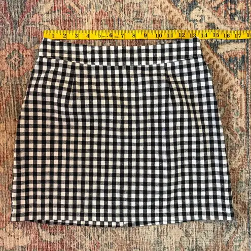 Timeless B&W Gingham Mini Skirt Black