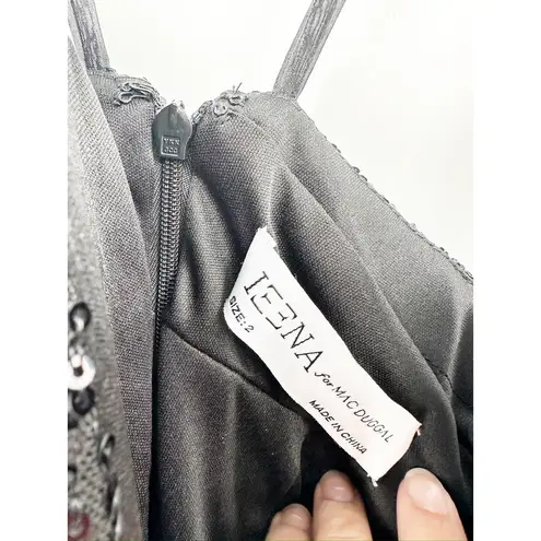 Mac Duggal 26292 Black Sequined Sleeveless Plunge Neck Bodysuit Gown Size 2 New