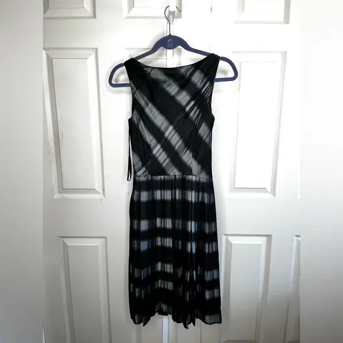 Antonio Melani  Black Swan Chiffon piano pleated cocktail Dress 0