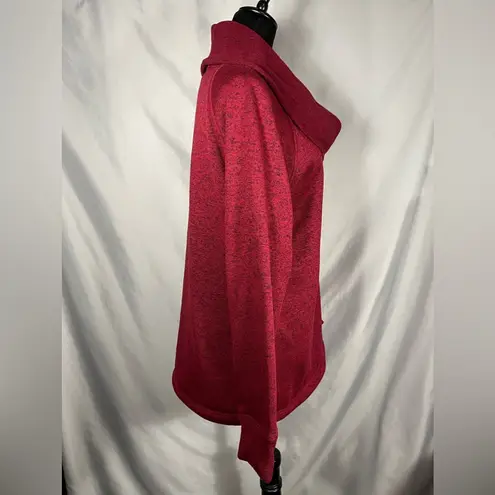 Ideology Women's Cowl Neck Pullover Long Sleeve Red Black Shirt Sweater Sz L