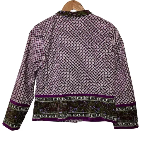 Isaac Mizrahi for Target Jacket Purple Velvet Paisley Jacket Blazer Size Small