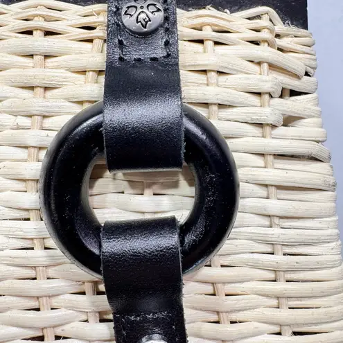 Patricia Nash Rattan Bag Damaged Straw Purse Genuine Leather Trim READ
