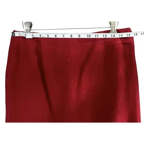 Nine Company Vintage Y2K Skirt 10 Red Fringe Hem Wool Blend Midi Boho Western