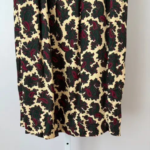 Vintage J.G. Hook Paisley Maxi Skirt Red Green sz 4 Holiday Grannycore Yellow