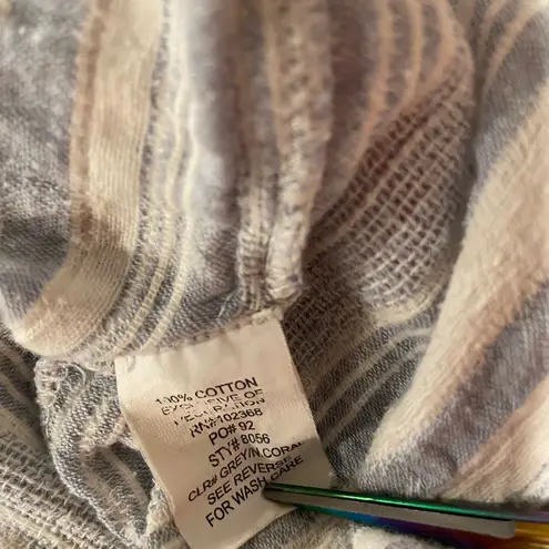 Blue Island Size M Cotton Blue Stripe Neon Embroidered Mini Sun Dress