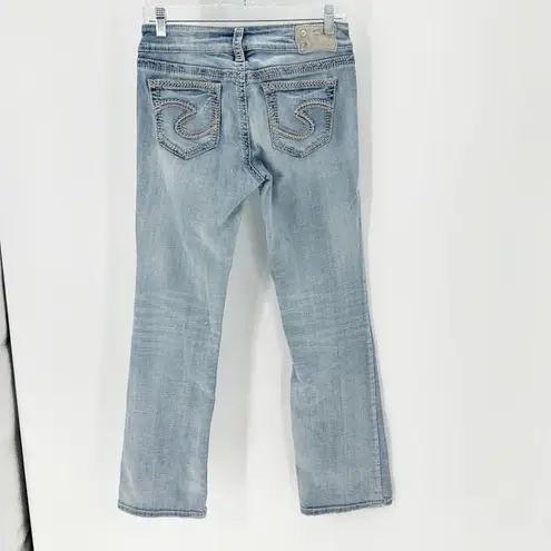 Silver Suki low rise Boot Cut super stretch contrasting stitching Y2K size 28