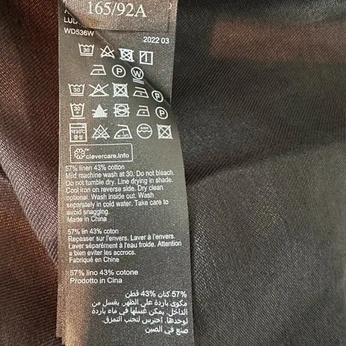 All Saints Ludo Black Cut Out Open Back Halter Linen Blend Midi Dress Size US 8