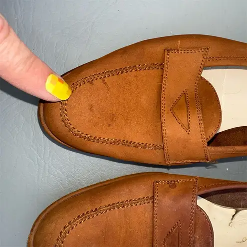 Salvatore Ferragamo women's Brown Suede Penny Loafers Size 8 AAA Narrow Shoes