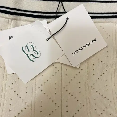 Sandro Cream A-Line Pleated Skirt Resort Wear size 34