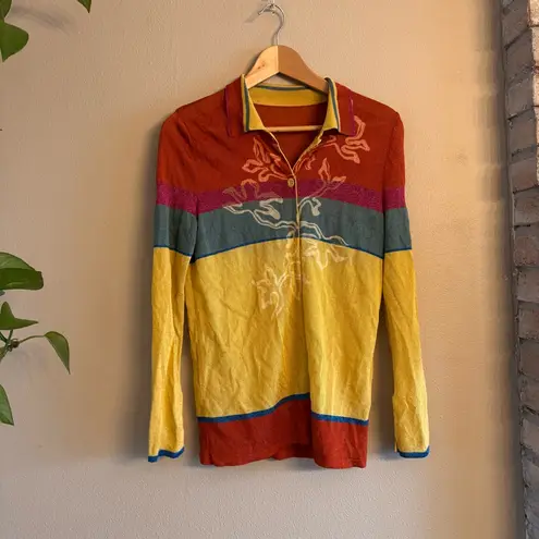 Christian LaCroix Colorblock Metallic Cardigan