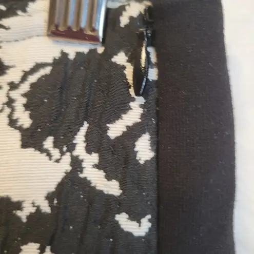 Bandolera Brocade Pants Women Black & White Geometric Indie Artsy EU 36 US 6