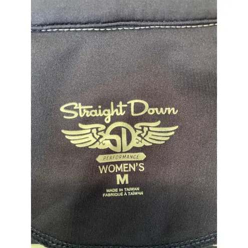 Straight Down Performance Striped Quarter Zip Pullover Women's Size Medium White