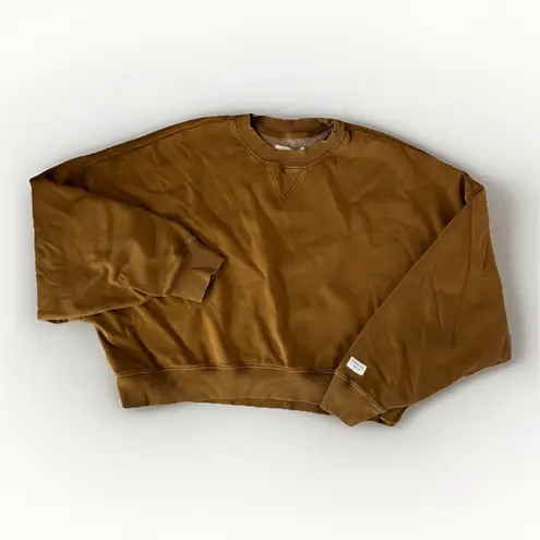 The Normal Brand Sweater Womens Size Large Jackie Vintage Fleece Crewneck Brown