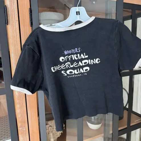 Vintage y2k Hooters Cheerleading squad baby tee graphic glitter cropped collar Purple Size M