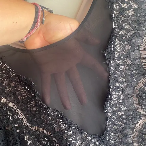 Dolce Vita Black Lace Peplum Top Size L