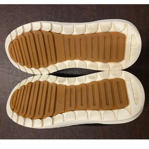 Vionic Simasa Ray Snake Print Heel Leather Sneakers Black White Women's Size 6