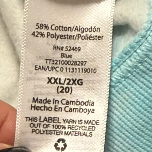 Outer Banks Pogue Life Sweatshirt P4L size 20 off the shoulder Blue and Cream