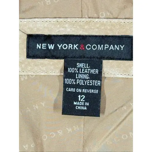 New York and Company Suede tan leather blazer size 12