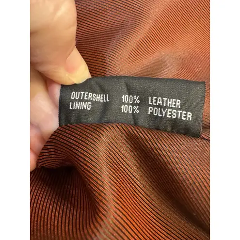 Whet Blu Leather Jacket Womens Size Medium Petite Red Zip Up