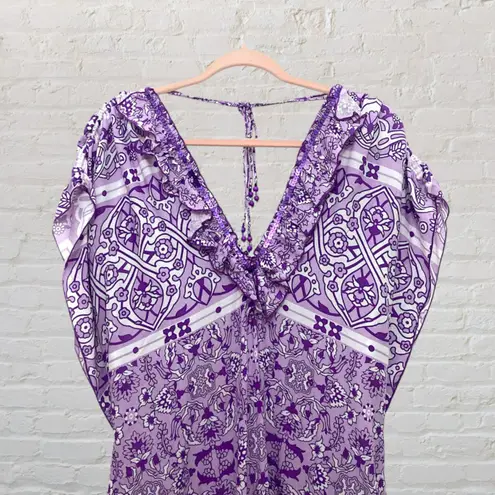 Feather Find Purple Sequin Paisley Kaftan Maxi Dress NWOT Size undefined