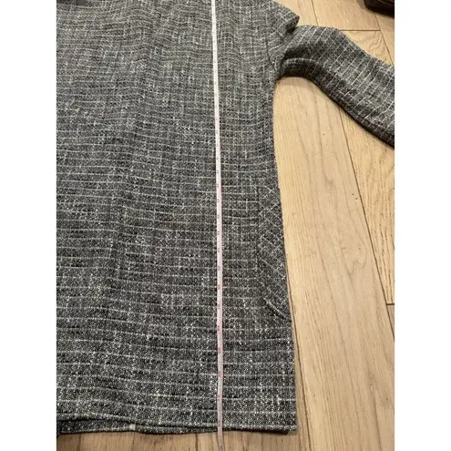 Stile Benetton Cropped Sleeve Black and White Tweed Long Jacket 8/M Office Work