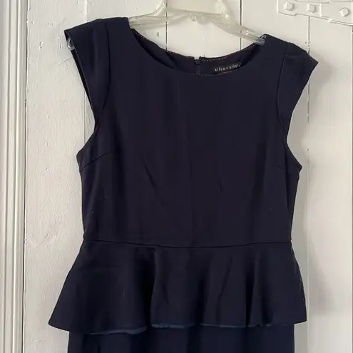 Alice + Olivia  Employed Victoria Navy Blue Peplum Dress