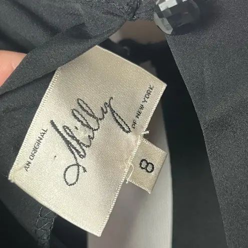 Milly Black Silk Button Back Cap Sleeve Short Sleeve Blouse 8