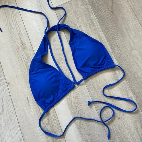 Sunny Co Bikini Top strappy halter womens Blue (small) swim bright vacation pool