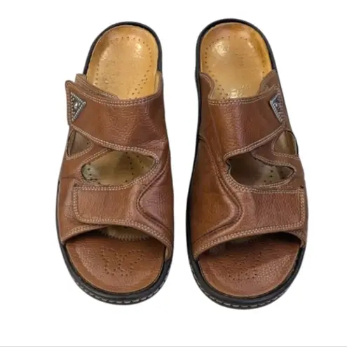 Fidelio Hallux Fabia Slide Sandals GUC Size $189 42 US 11 S3352 Brown