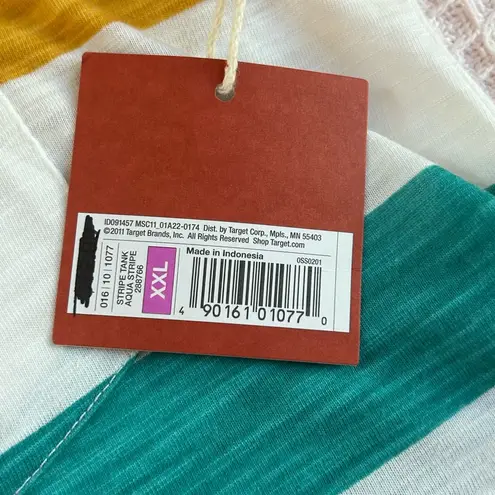 Mossimo vibrant retro horizontal striped casual versatile summery tank NWT XXL