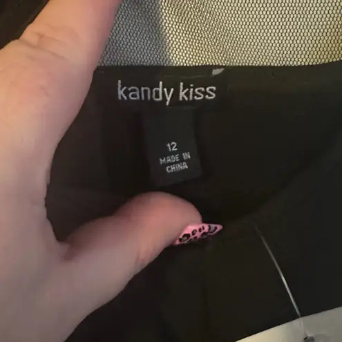 Kandy Kiss NWT Sweetheart Illusion Neckline Black Mini Dress Size 12