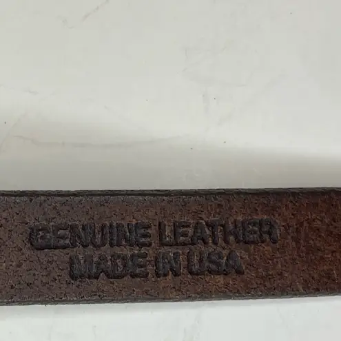 Mossimo Supply Co. Women’s Dark Brown Leather Belt Ornate Silver Buckle Size S