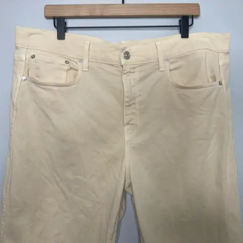 AYR Jeans Women 33 Cream The Beat Drop Barrel Leg Straw Hat Coastal Quiet Luxury