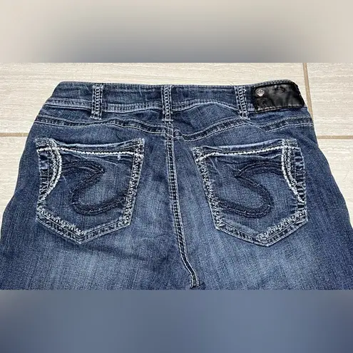 Silver Jeans Silver Suki Jeans Womens 30x23 Blue Mid Capri Embroidered Denim Pants