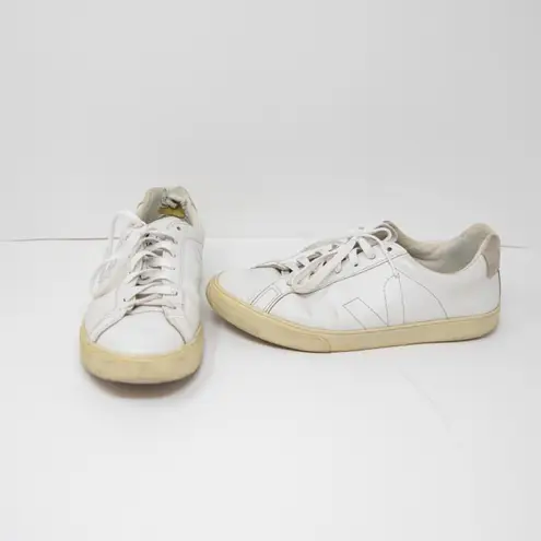 Veja Women's Esplar Genuine Leather Suede Low Top Lace Up Sneakers Shoes White 8