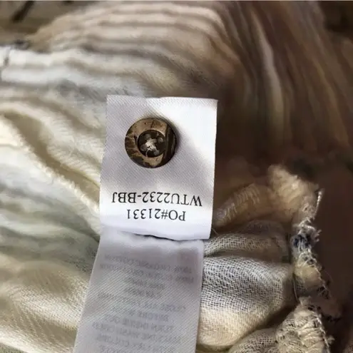 Faherty Vida Baja Stripe Cotton Blouse Shirt Top White Blue Stripe Small cotton