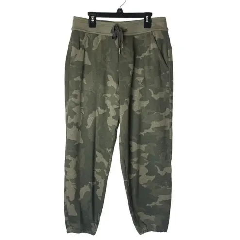 prAna Sage Green Camo Hemp Blend Cozy Up Ankle Pants Joggers Size XS