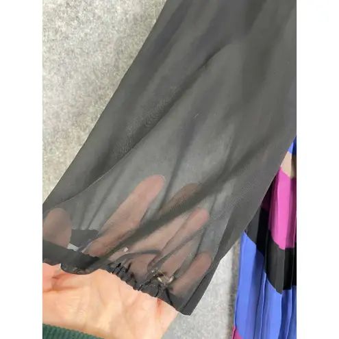 Max and Cleo Max and Cleo Eliza Dress NWT $148 Size M Chevron Pleated Shift Sheer Sleeves