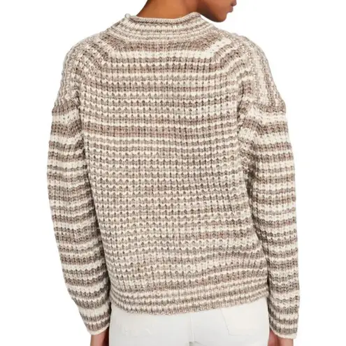 Rails Echo Chunky Roll Neck Pullover Sweater in Brown Striped Womens Size XS - Image 3
