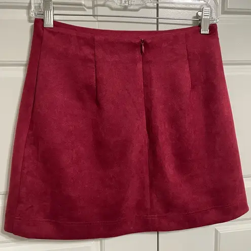 Pink Lily  faux suede a-line mini skirt women’s small maroon​