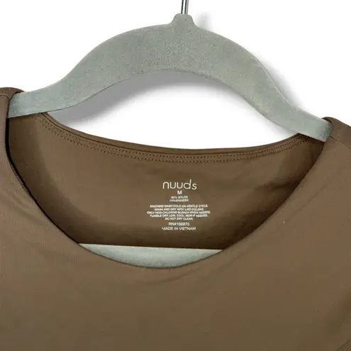 Nuuds Womens Long Sleeve Thong Bodysuit Brown Size Medium