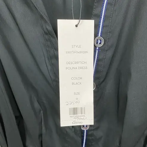 Veronica Beard Black Polina Button Front Open Back Mini Dress Sz.0 NWT