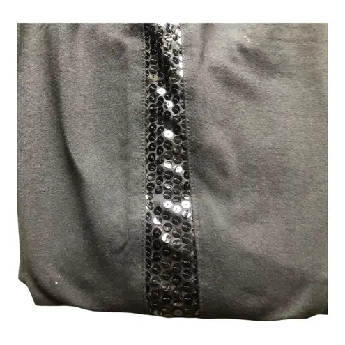 Vintage Bodalia Petite Stirrup Pants Black Sequin Side Leggings Medium Petite Size undefined