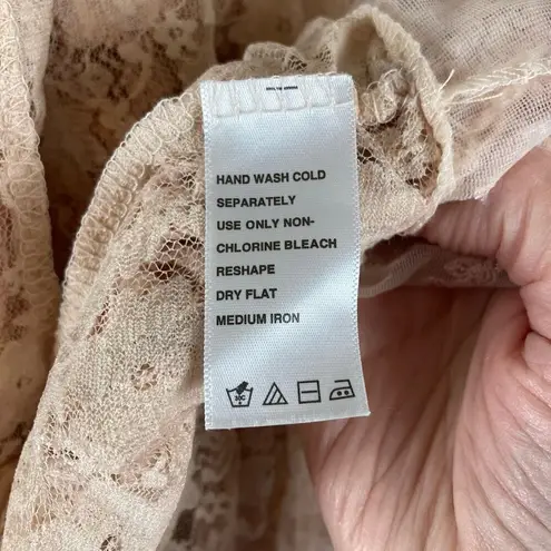 Baby pink BoHo fairycore coquette crochet floral lace tank sweater women’s L Size L